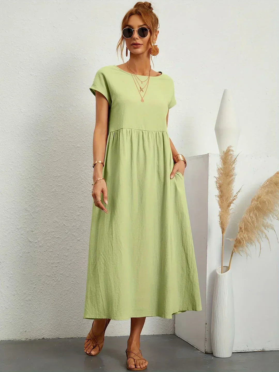 Ana – Vestido midi fluido con silueta suelta