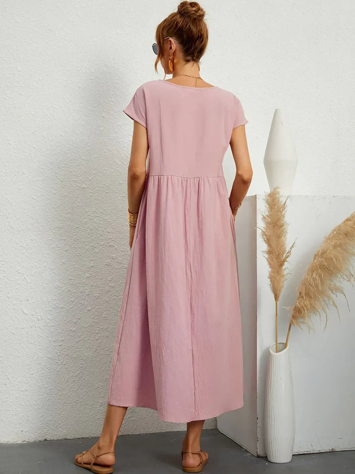 Ana – Vestido midi fluido con silueta suelta