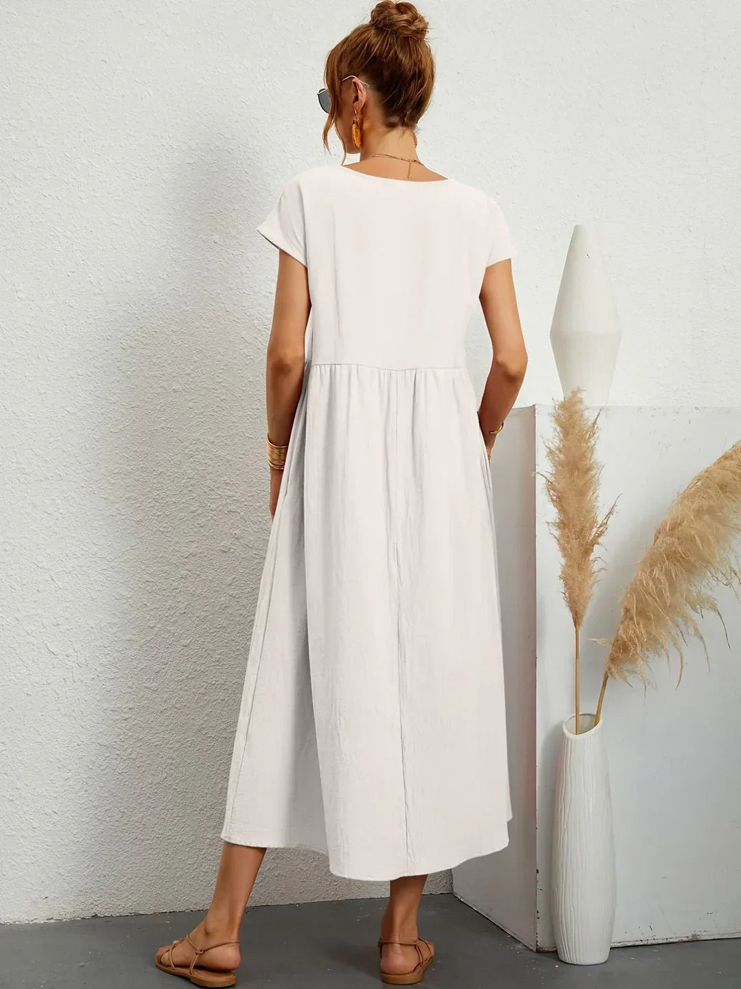 Ana – Vestido midi fluido con silueta suelta