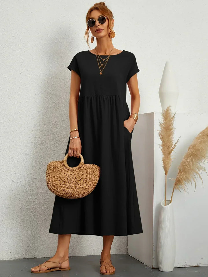 Ana – Vestido midi fluido con silueta suelta