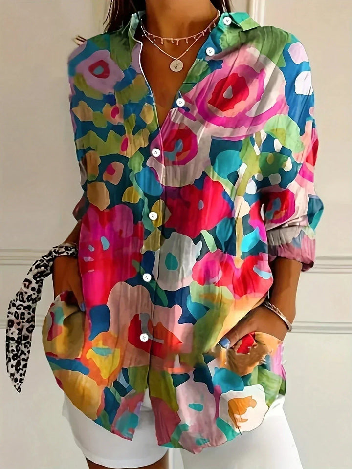 Sadie – Blusa estampada de colores vibrantes