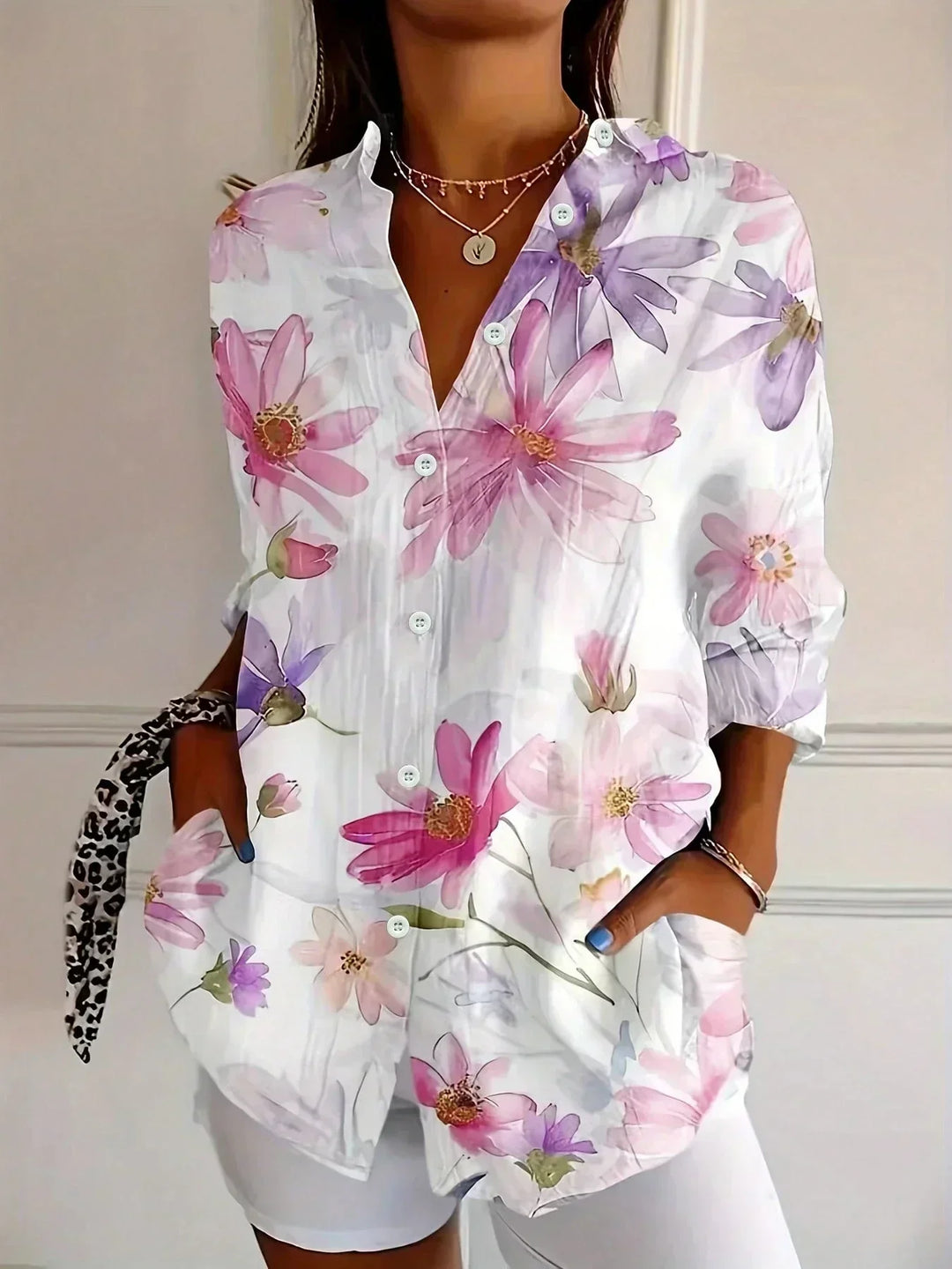 Sadie – Blusa estampada de colores vibrantes