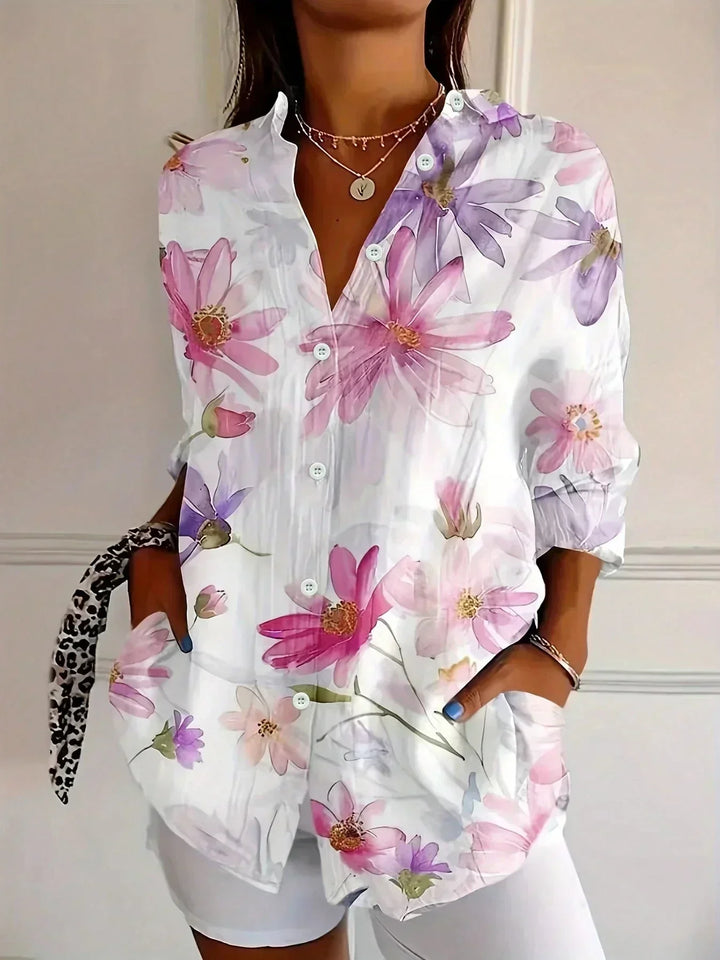 Sadie – Blusa estampada de colores vibrantes