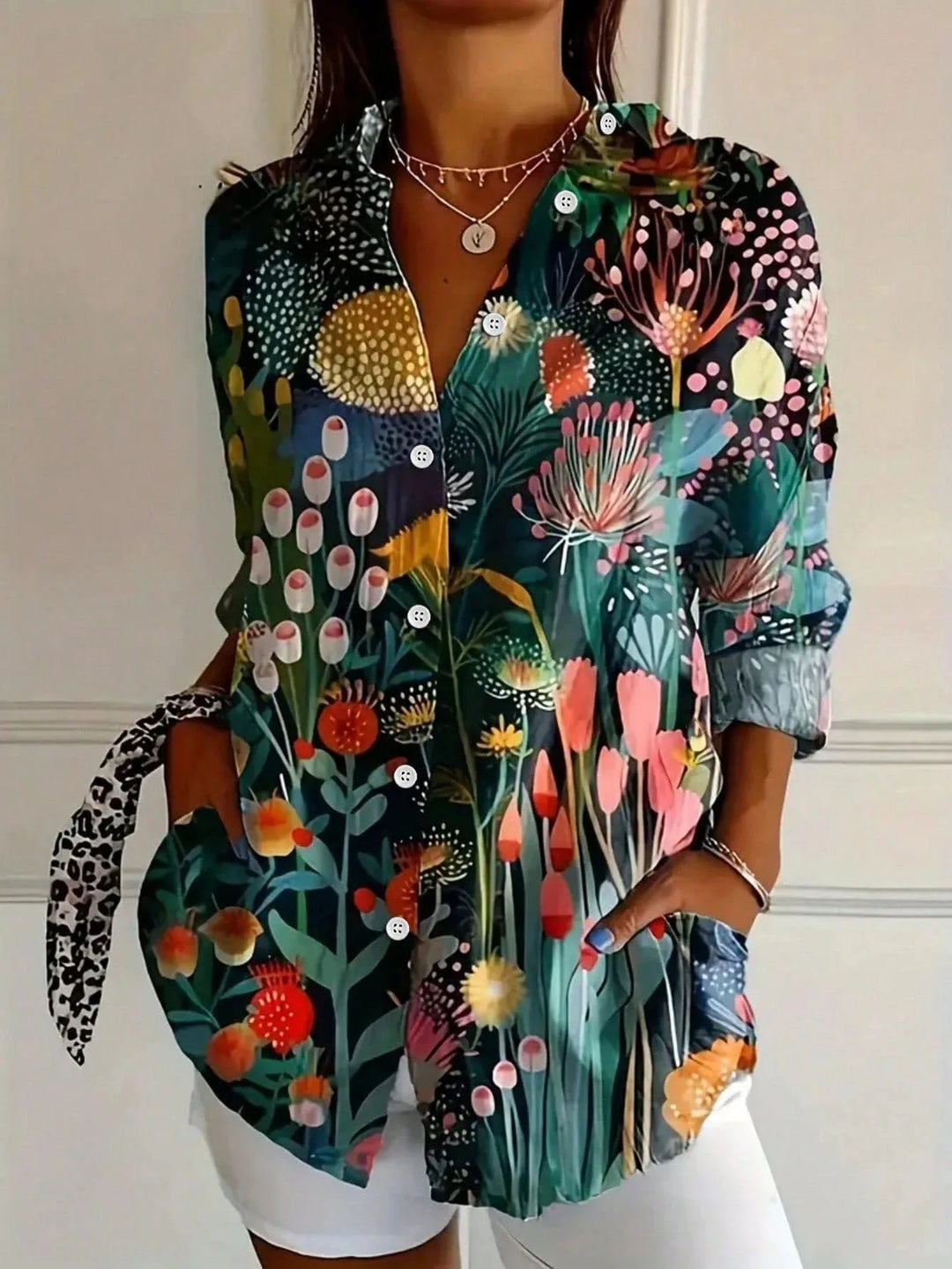 Sadie – Blusa estampada de colores vibrantes