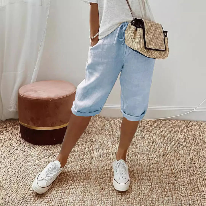 Pilar – Bermuda con cintura elástica y bolsillos