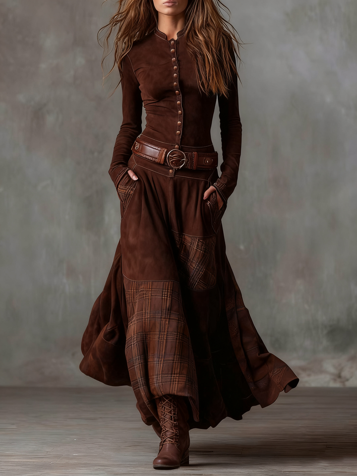 Elisa – Vestido maxi elegante con cinturón