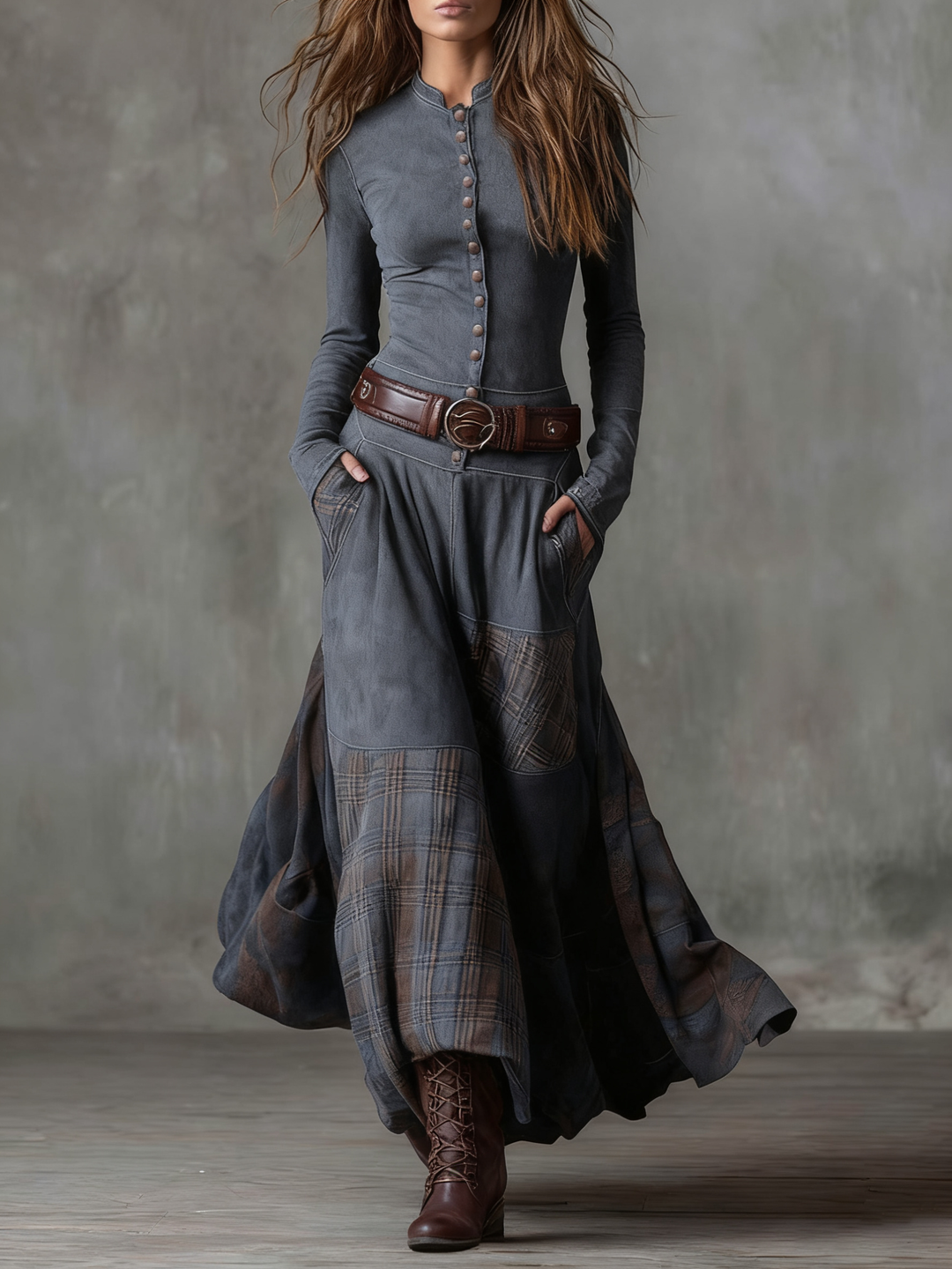 Elisa – Vestido maxi elegante con cinturón