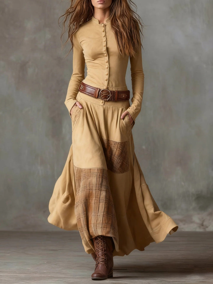 Elisa – Vestido maxi elegante con cinturón