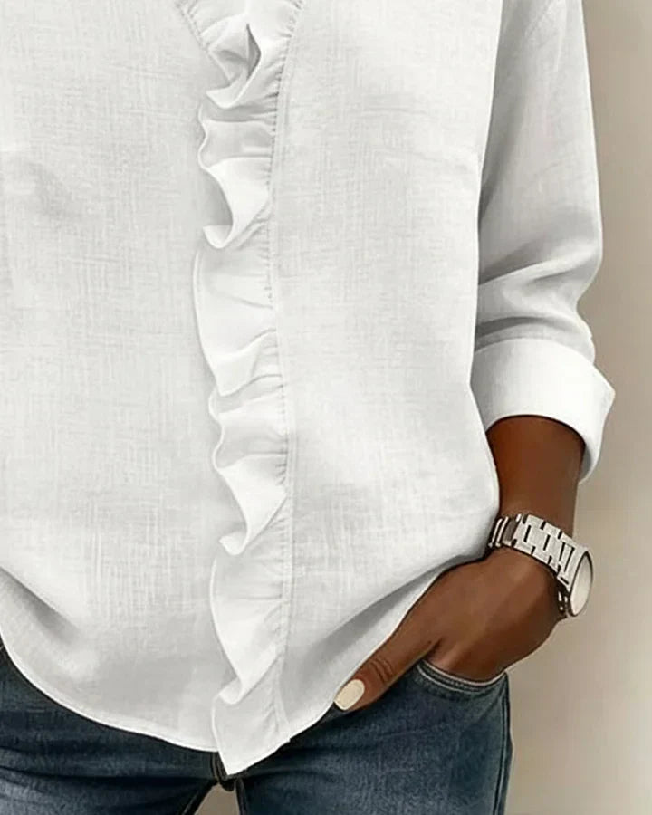 Susana – Blusa de volantes con escote en V