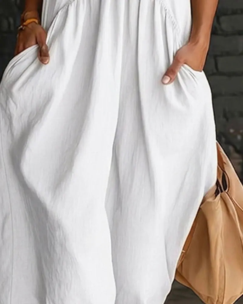Claudia – Vestido maxi cuello alto sin mangas