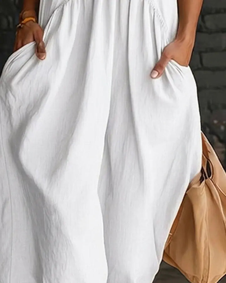 Claudia – Vestido maxi cuello alto sin mangas