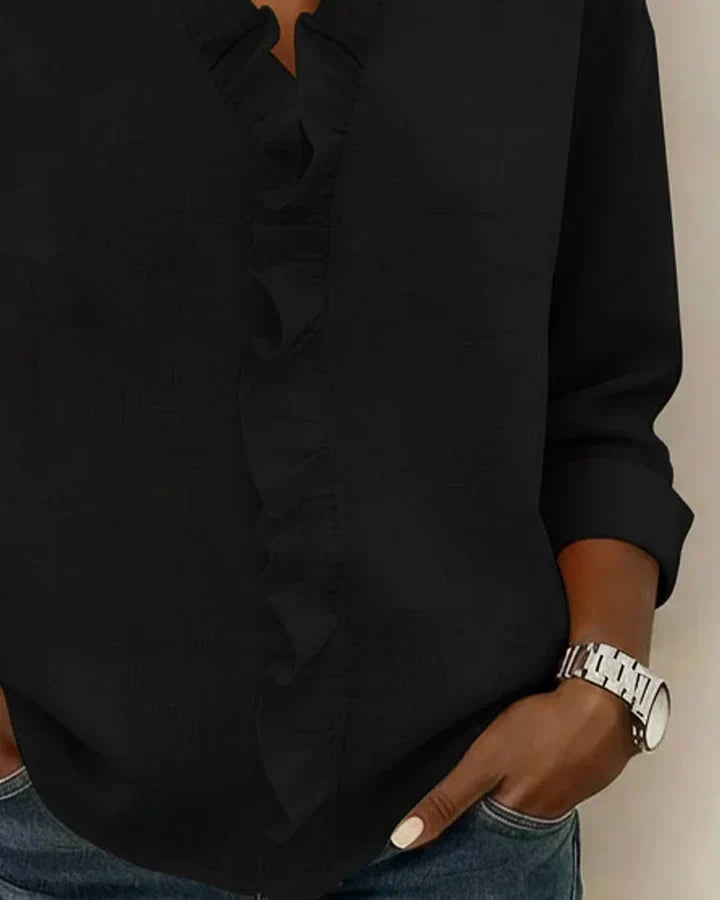 Susana – Blusa de volantes con escote en V