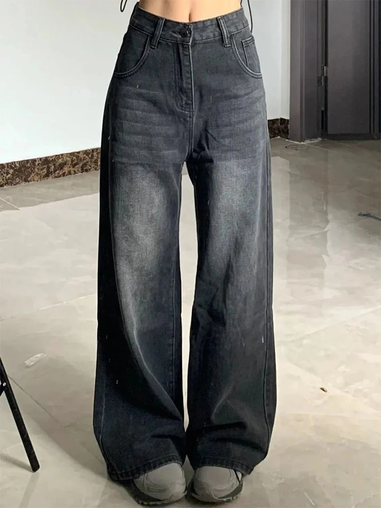 Isabella – Vaqueros wide leg de cintura alta, efecto piernas largas oversize