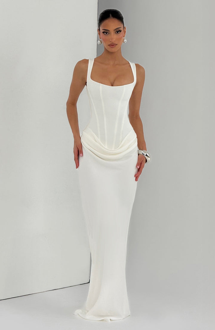 Leonor – Vestido maxi elegante de escote cuadrado