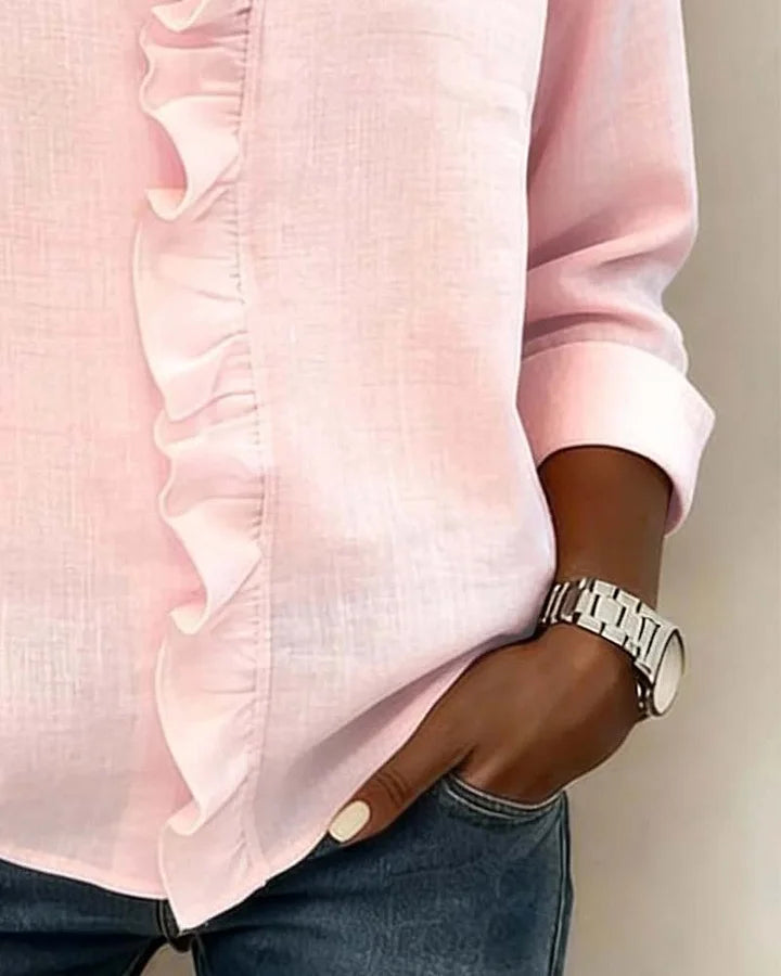 Susana – Blusa de volantes con escote en V
