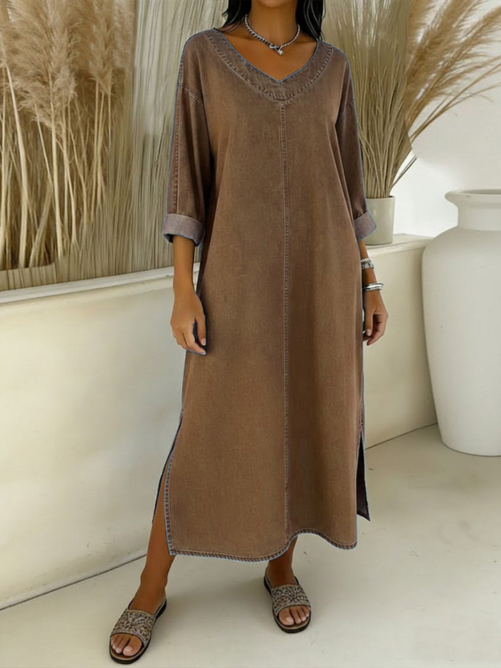 Valeria – Vestido fluido con escote en V elegante
