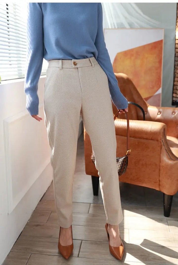 Clara – Pantalones de traje de cintura alta elegantes para mujer