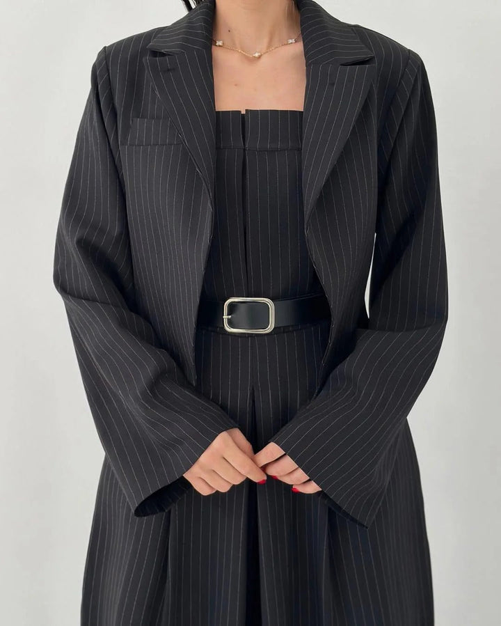 Alba – Conjunto femenino de top bustier y americana elegante