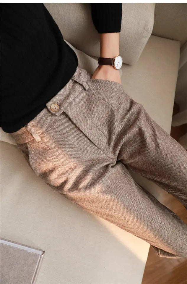 Clara – Pantalones de traje de cintura alta elegantes para mujer