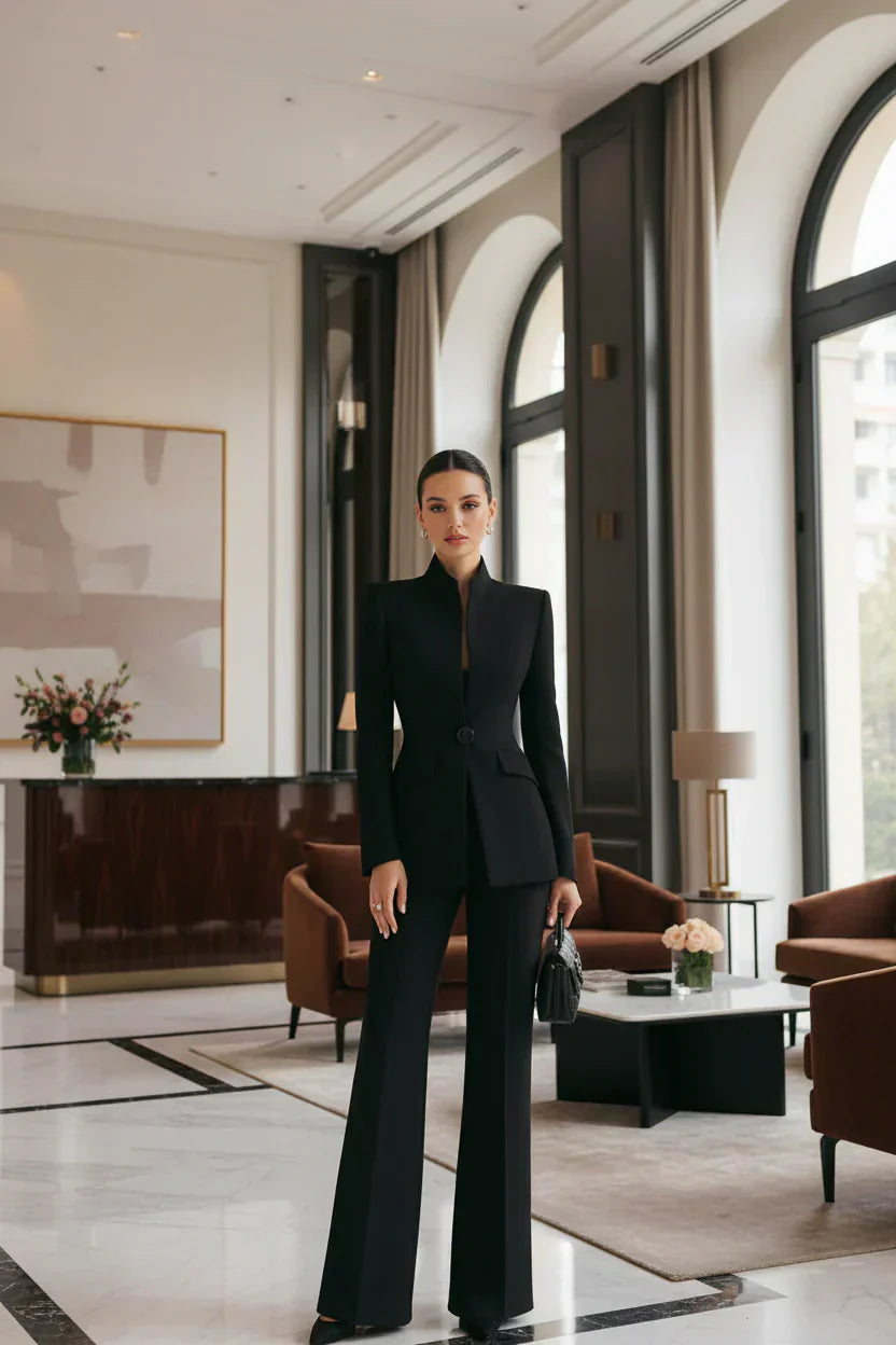 Georgina – Conjunto blazer y pantalón palazzo