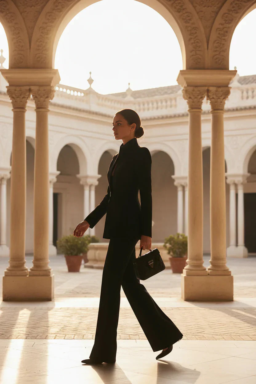 Georgina – Conjunto blazer y pantalón palazzo