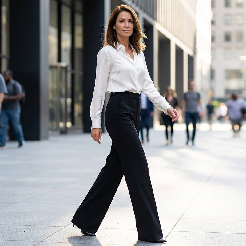 Isabella – Pantalones de traje de mujer elegantes con cintura alta