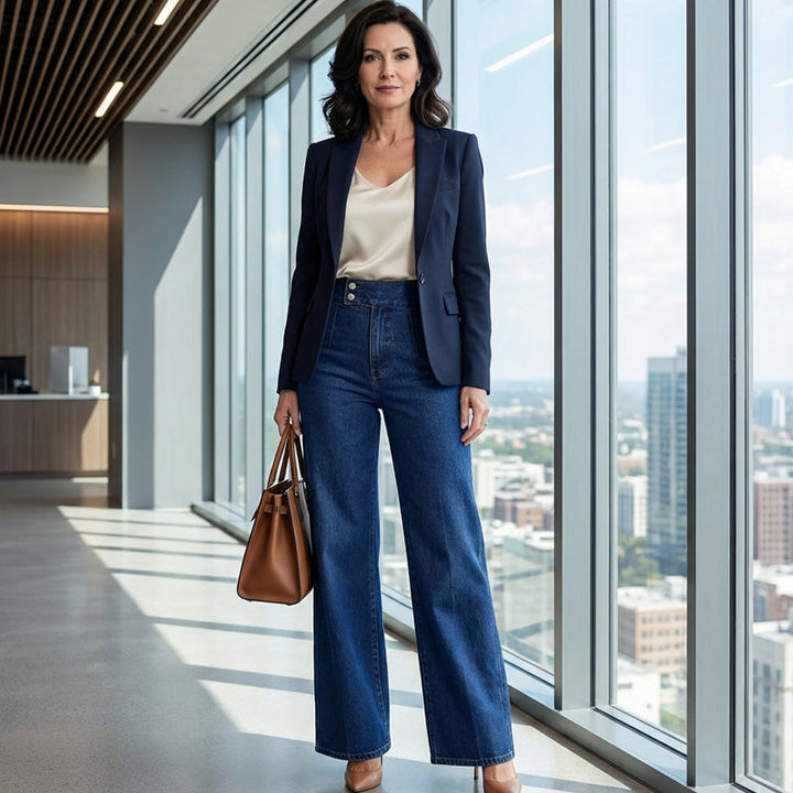 Clara – Vaqueros de mujer elegantes de cintura alta y pierna ancha
