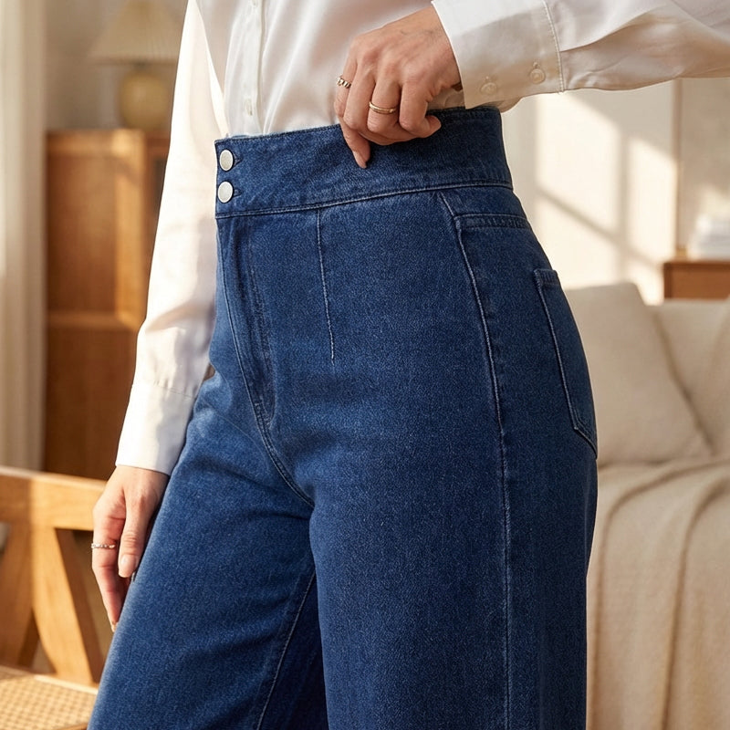 Clara – Vaqueros de mujer elegantes de cintura alta y pierna ancha