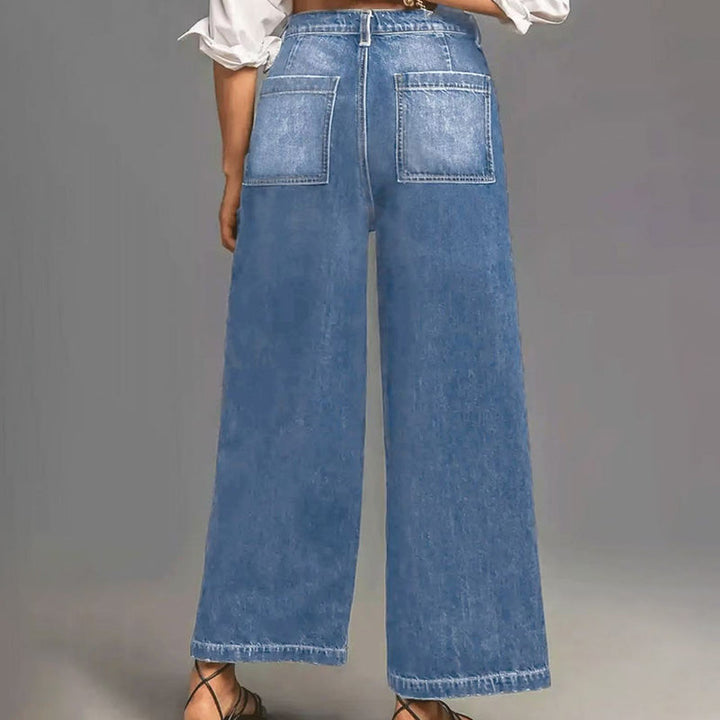 Lucía – Jeans casuales de mujer de cintura alta y pierna ancha elegante