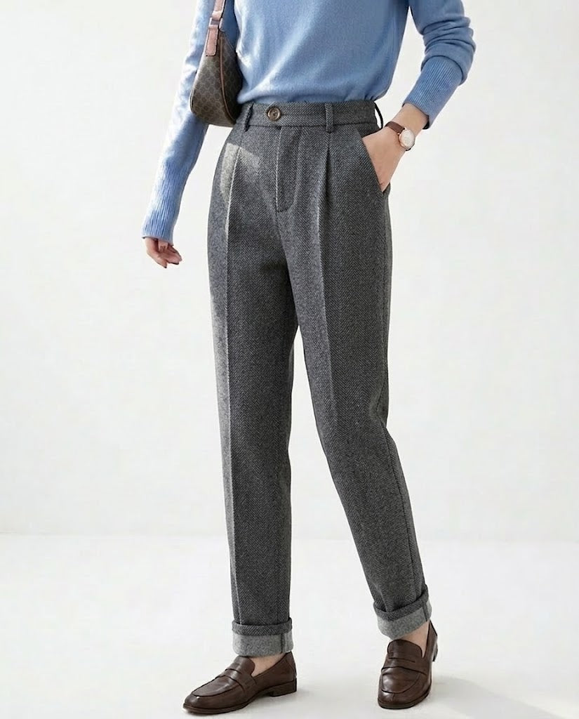 Clara – Pantalones de traje de cintura alta elegantes para mujer
