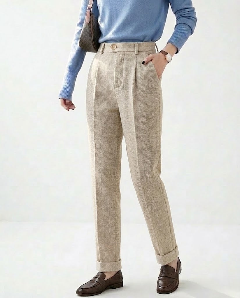 Clara – Pantalones de traje de cintura alta elegantes para mujer